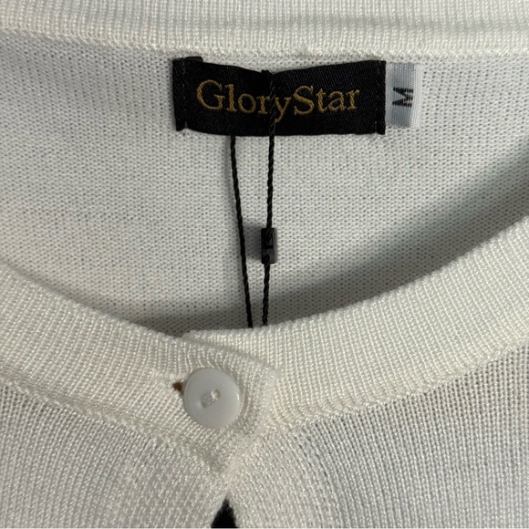 NEW Cream Ivory Soft Knit Cropped Cardigan Sweater Size Medium Balletcore - Picture 5 of 13